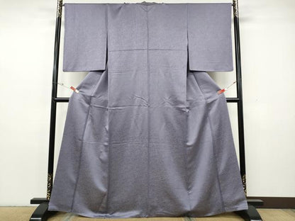 平和屋着物●上質な色無地　草花地紋　紫苑色　金通し地　正絹　逸品　CABH2556ut