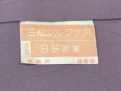 平和屋着物●上質な色無地　草花地紋　紫苑色　金通し地　正絹　逸品　CABH2556ut