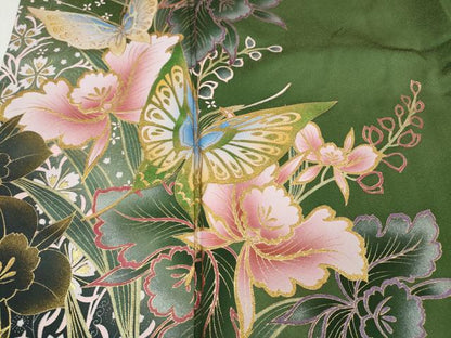 平和屋着物●豪華振袖　花蝶文　暈し染め　金彩　正絹　逸品　CABH2558ut