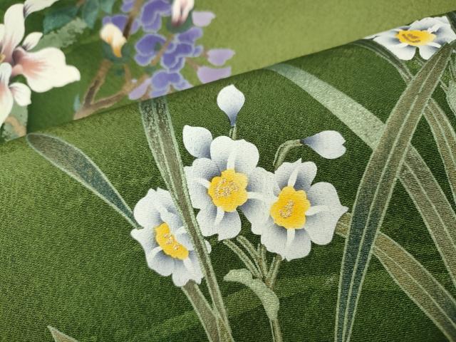 平和屋着物●訪問着　草花文　暈し染め　金彩　正絹　逸品　CABH2560ut