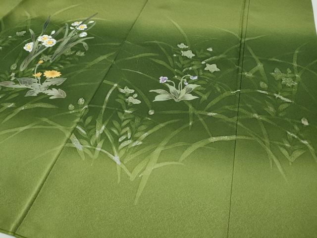 平和屋着物●訪問着　草花文　暈し染め　金彩　正絹　逸品　CABH2560ut