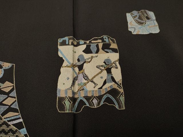 平和屋着物●訪問着　壁画文様　金彩　正絹　逸品　CABH2564ut