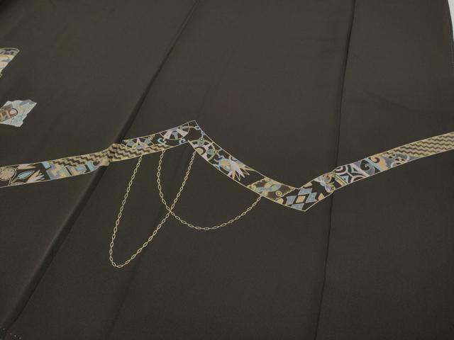 平和屋着物●訪問着　壁画文様　金彩　正絹　逸品　CABH2564ut