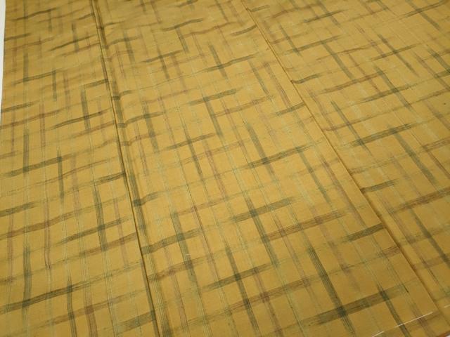 平和屋着物●上質な紬　格子柄　正絹　逸品　CABH2567ut