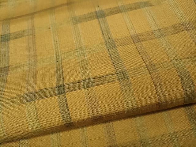平和屋着物●上質な紬　格子柄　正絹　逸品　CABH2567ut