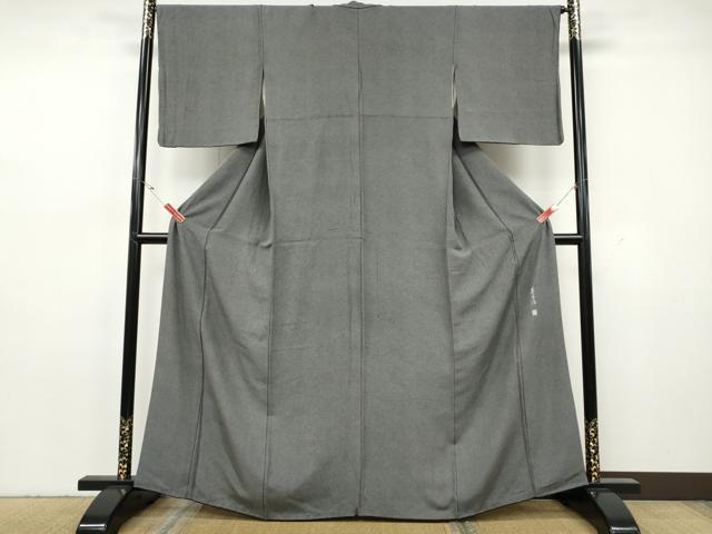 平和屋着物●江戸小紋　作家物　草木染　立波文　黒地　正絹　逸品　CABH2568ut