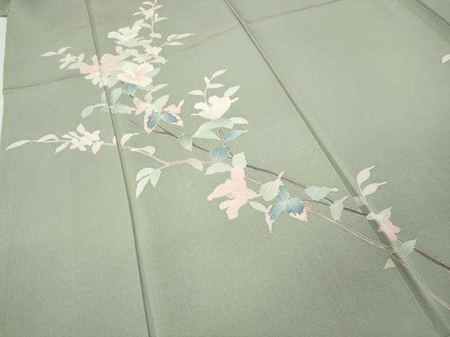 平和屋着物●本加賀友禅作家　南克治　訪問着　枝花文　さが美扱い　正絹　逸品　CABH2570ut