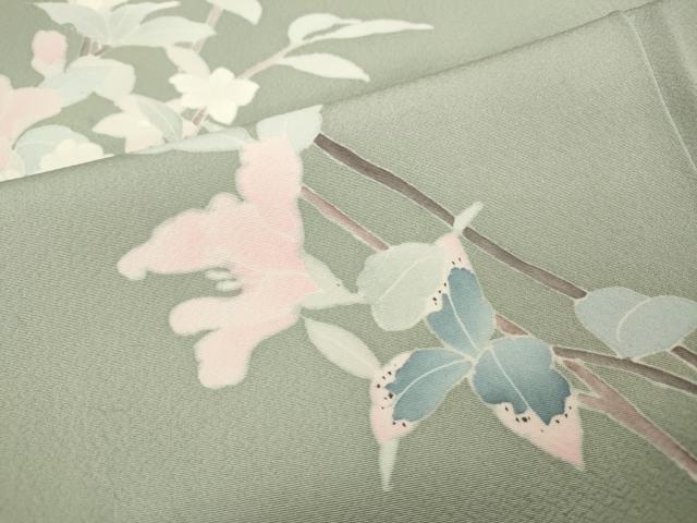 平和屋着物●本加賀友禅作家　南克治　訪問着　枝花文　さが美扱い　正絹　逸品　CABH2570ut