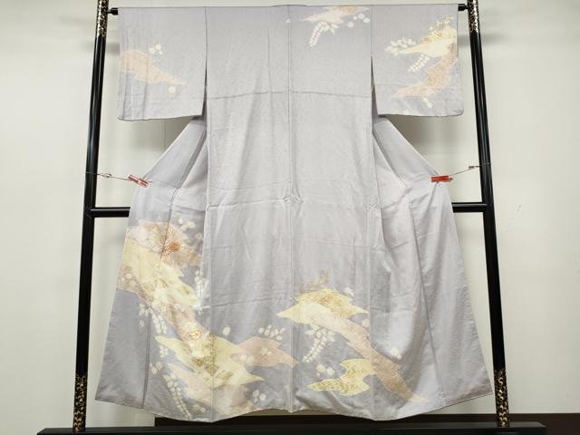 平和屋着物●創業460年・千總　訪問着　駒刺繍　絞り　松皮菱花文　金彩　正絹　逸品　CABH2571ut