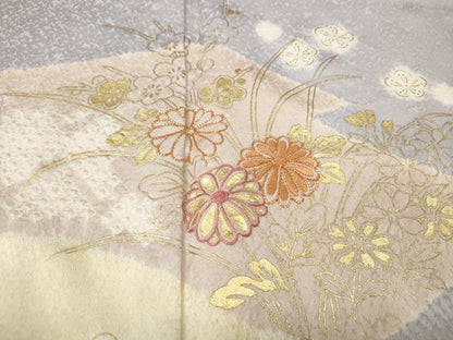 平和屋着物●創業460年・千總　訪問着　駒刺繍　絞り　松皮菱花文　金彩　正絹　逸品　CABH2571ut
