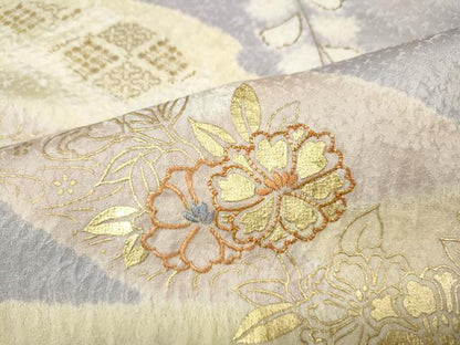 平和屋着物●創業460年・千總　訪問着　駒刺繍　絞り　松皮菱花文　金彩　正絹　逸品　CABH2571ut
