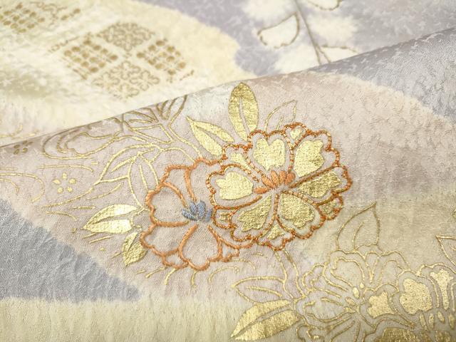 平和屋着物●創業460年・千總　訪問着　駒刺繍　絞り　松皮菱花文　金彩　正絹　逸品　CABH2571ut