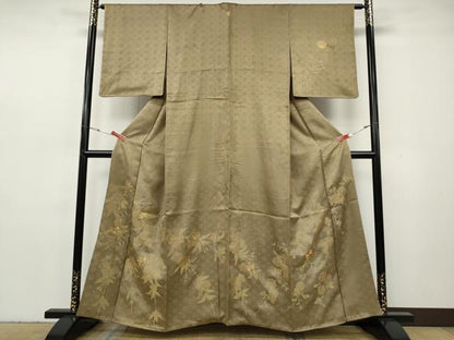 平和屋着物●訪問着　駒刺繍　枝花文　正絹　逸品　CABH2572ut