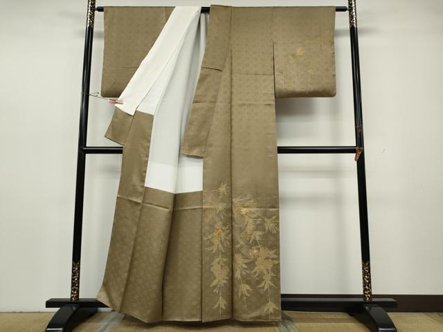 平和屋着物●訪問着　駒刺繍　枝花文　正絹　逸品　CABH2572ut