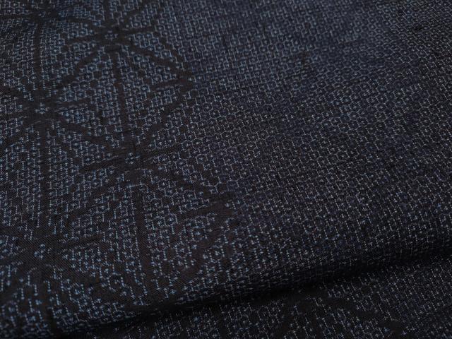 平和屋着物●結城紬　100亀甲　麻の葉文様　正絹　逸品　CABH2573ut