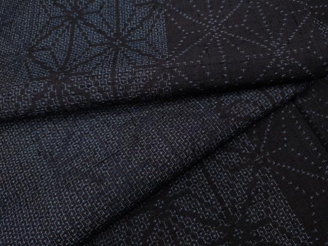 平和屋着物●結城紬　100亀甲　麻の葉文様　正絹　逸品　CABH2573ut