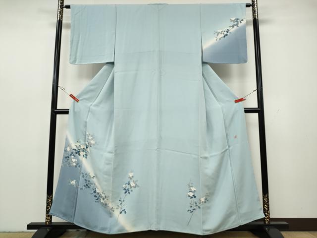 平和屋着物●本加賀友禅作家　鶴見保次　訪問着　枝花文　暈し染め　正絹　逸品　CABH2575ut