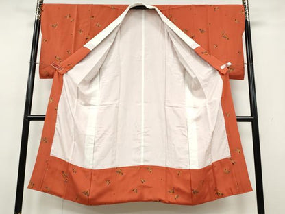平和屋着物●長襦袢　袷　舞蝶文　金彩　正絹　逸品　CABH2580ut