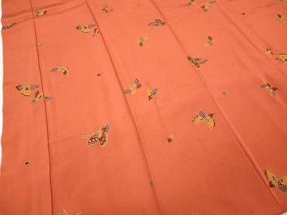平和屋着物●長襦袢　袷　舞蝶文　金彩　正絹　逸品　CABH2580ut