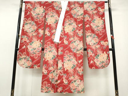 平和屋着物●振袖用長襦袢　無双仕立て　花鞠文　洗える着物　CABH2582ut