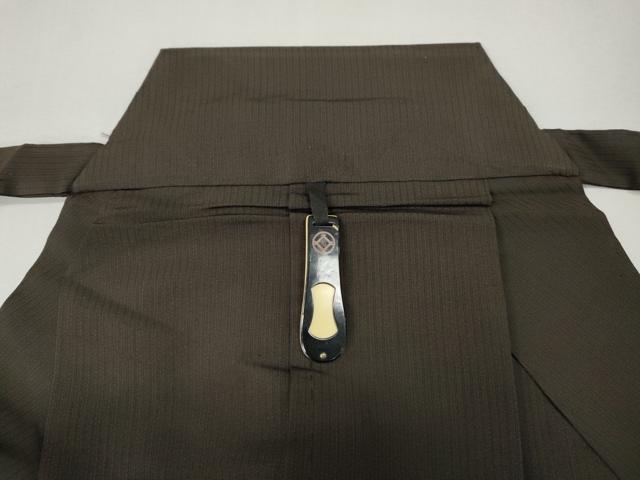 平和屋着物●男性　馬乗り袴　縞　正絹　逸品　CABH2588ut