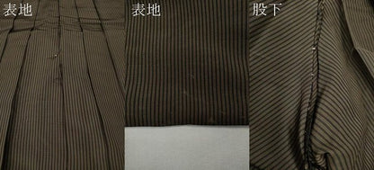 平和屋着物●男性　馬乗り袴　縞　正絹　逸品　CABH2590ut