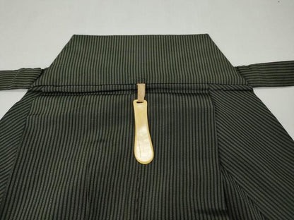 平和屋着物●男性　馬乗り袴　縞　正絹　逸品　CABH2594ut