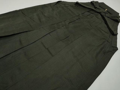 平和屋着物●男性　馬乗り袴　縞　正絹　逸品　CABH2594ut