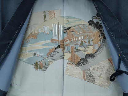平和屋着物●男性　紬　アンサンブル　100亀甲　総詰め　正絹　逸品　未使用　CABH2597ut