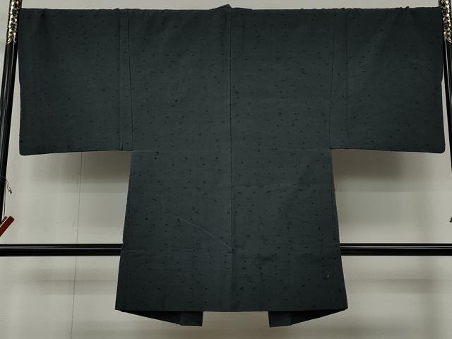 平和屋着物●男性　髭紬　アンサンブル　錆鼠色　正絹　逸品　CABH2598ut