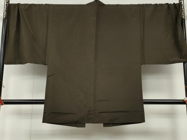 平和屋着物●男性　紬　アンサンブル　涅色　キングサイズ　正絹　逸品　CABH2599ut