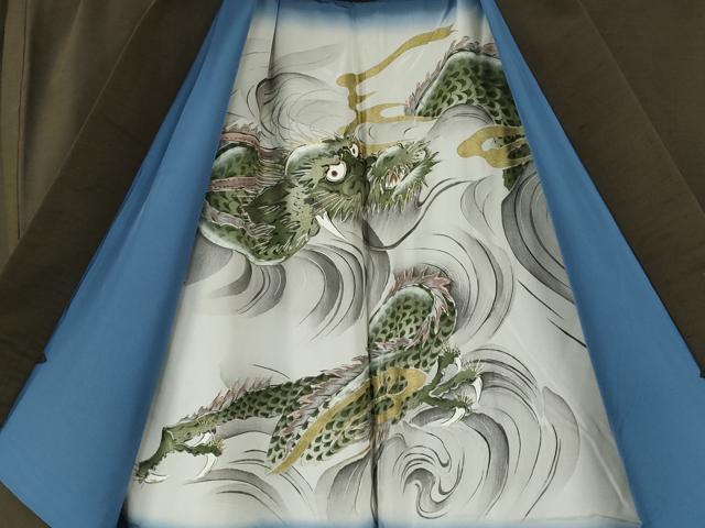 平和屋着物●男性　紬　アンサンブル　涅色　キングサイズ　正絹　逸品　CABH2599ut