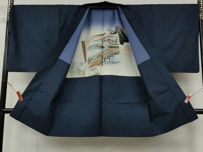 平和屋着物●男性　本場大島紬　アンサンブル　100亀甲　総詰め　キングサイズ　正絹　逸品　CABH2600ut