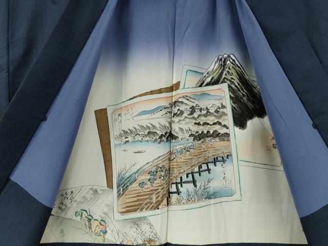 平和屋着物●男性　本場大島紬　アンサンブル　100亀甲　総詰め　キングサイズ　正絹　逸品　CABH2600ut