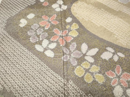 平和屋着物●訪問着　絞り　吉祥花文　金彩　正絹　逸品　CABH2603ut