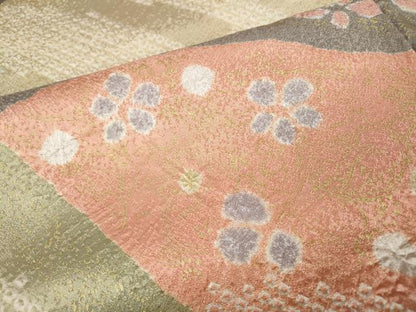 平和屋着物●訪問着　絞り　吉祥花文　金彩　正絹　逸品　CABH2603ut