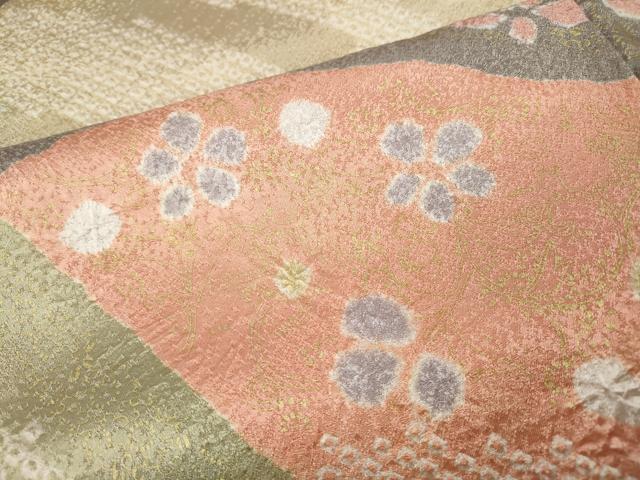 平和屋着物●訪問着　絞り　吉祥花文　金彩　正絹　逸品　CABH2603ut