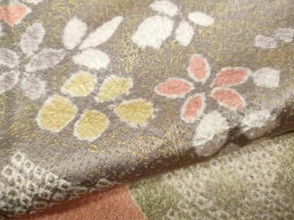 平和屋着物●訪問着　絞り　吉祥花文　金彩　正絹　逸品　CABH2603ut