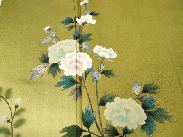 平和屋着物●訪問着　手描き　枝花文　暈し染め　金銀彩　正絹　逸品　CABH2605ut