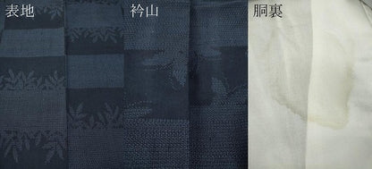 平和屋着物●本場真綿結城紬　100亀甲　横段舞蝶草木文　証紙付き　正絹　逸品　CABH2612ut