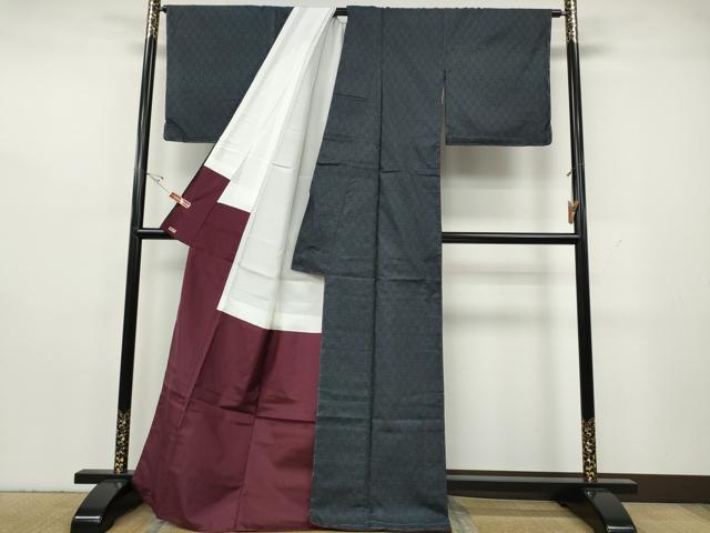 平和屋着物●本場大島紬　9マルキ　泥染め　吉祥文　株式会社つむぎや謹製　三越扱い　証紙付き　正絹　逸品　CABH2614ut