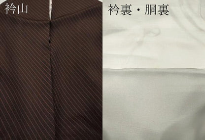 平和屋着物●銀座きしや　小紋　斜線文　黒地　たとう紙付き　正絹　逸品　CABH2616ut