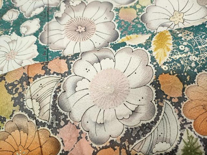 平和屋着物●豪華振袖・長襦袢セット　辻が花　暈し染め　銀通し地　正絹　逸品　CABH2617ut
