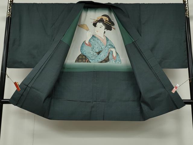 平和屋着物●男性　本場大島紬　アンサンブル　長襦袢セット　100亀甲　総詰め　正絹　逸品　CABH2618ut