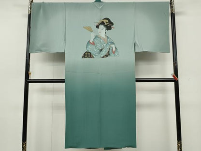 平和屋着物●男性　本場大島紬　アンサンブル　長襦袢セット　100亀甲　総詰め　正絹　逸品　CABH2618ut