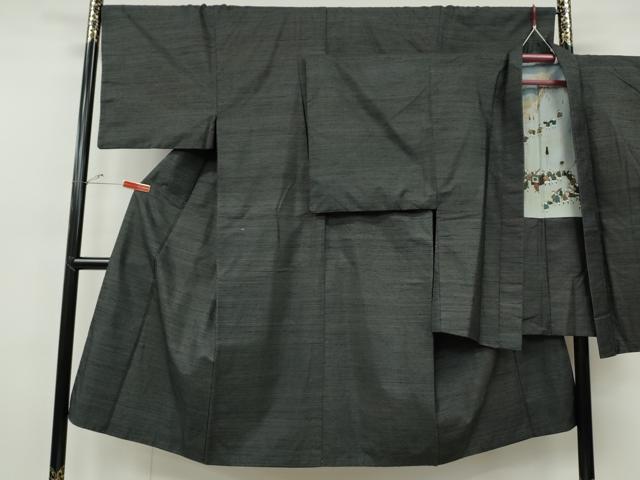 平和屋着物●男性　結城紬　アンサンブル　100亀甲　総詰め　正絹　逸品　CABH2620ut