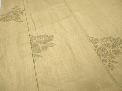 平和屋着物●本場結城紬　重要無形文化財　100亀甲　枝花文　飛び亀甲柄　正絹　逸品　CABH2621ut