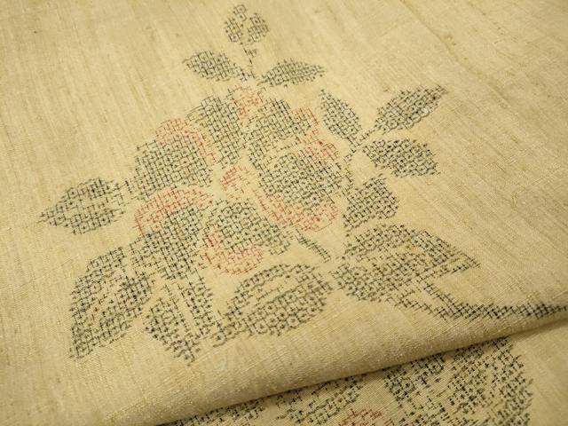 平和屋着物●本場結城紬　重要無形文化財　100亀甲　枝花文　飛び亀甲柄　正絹　逸品　CABH2621ut