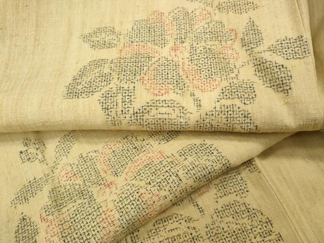 平和屋着物●本場結城紬　重要無形文化財　100亀甲　枝花文　飛び亀甲柄　正絹　逸品　CABH2621ut