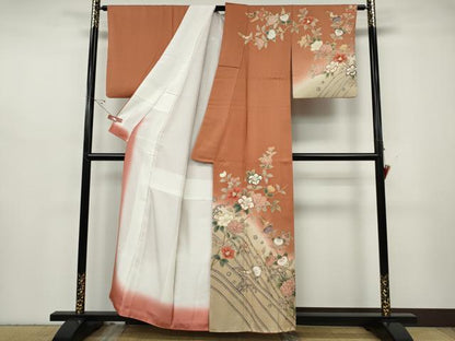平和屋着物●訪問着　立波枝花文　暈し染め　金彩　正絹　逸品　CABH2622ut